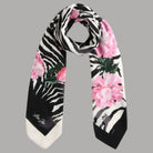 Liu Jo foulard nero floro zebrato 120X120 2F5075T0300 - Prodotti di Classe