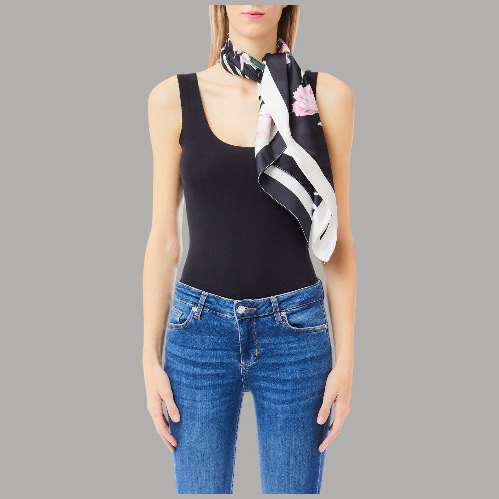 Liu Jo foulard nero zebrato 90X90 con scatola 2F5084T0300 - Prodotti di Classe
