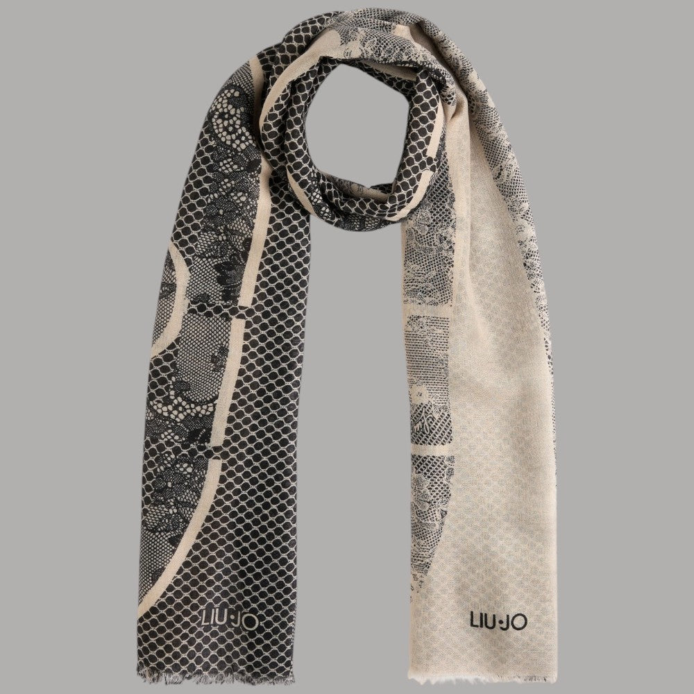 Liu Jo stola beige con pizzo 70X180 2F5068T0300 - Prodotti di Classe