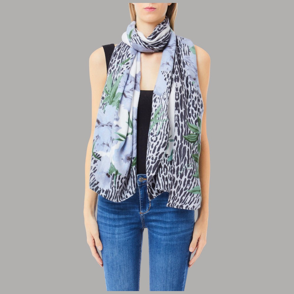 Liu Jo stola denim animalier floreale 70X180 2F5077T0300 - Prodotti di Classe
