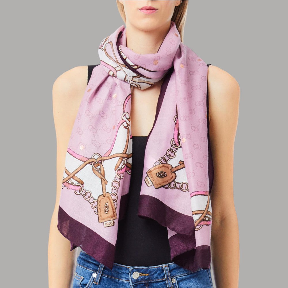 Liu Jo stola lilla 70X180 con logo 2F5079T0300 - Prodotti di Classe