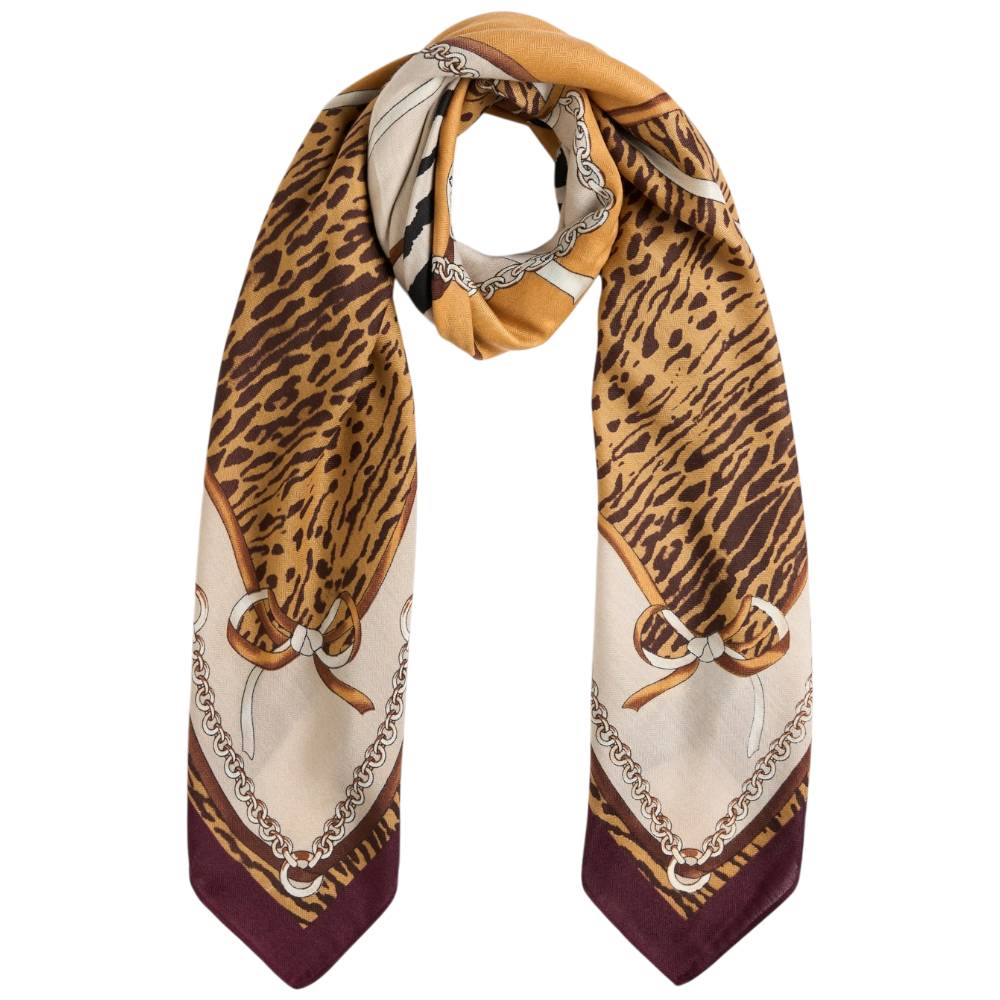 Liu Jo stola stampa ANIMALIER 120X120 2F5083T0300 Nero - Prodotti di Classe