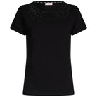 Liu Jo t-shirt nera girocollo con strass TA5214JS003 M9288 T-shirt Liu Jo