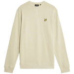 Felpa Lyle & Scott beige con collo a giro, maniche lunghe e logo farfalla