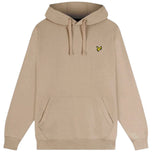 Felpa con cappuccio taupe Lyle & Scott con logo giallo sul petto