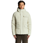 Giacca reversibile beige imbottita con cappuccio e zip frontale