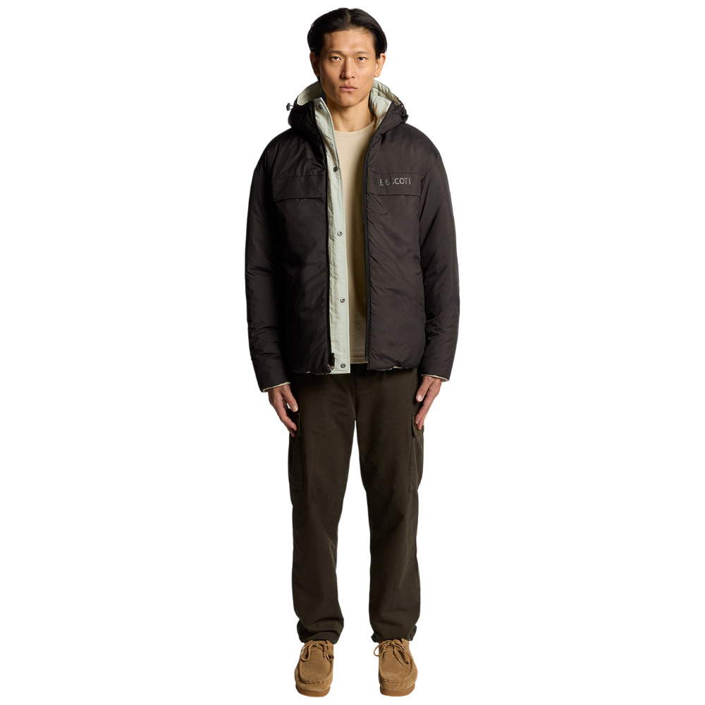 Lyle & Scott giacca reversibile beige nera JK2323V-X960 Giubbini Lyle & Scott