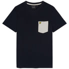 Lyle & Scott t-shirt blu con taschino panna TS831VOG T-shirt Lyle & Scott