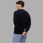 Maglioncino Tommy Hilfiger blu scuro con girocollo, vista posteriore