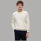 Maglioncino Tommy Hilfiger avorio girocollo, logo discreto sul petto
