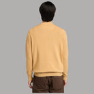 Maglia uomo in cotone marrone chiaro, vista posteriore con girocollo a coste
