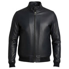 Markup giacca bomber blu in ecopelle MK24005 Markup