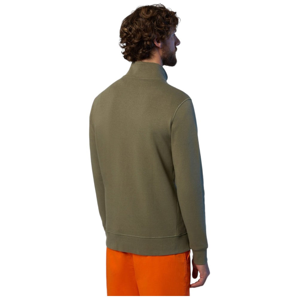 North Sails felpa con zip verde oliva Basic 691221 Felpe North Sails