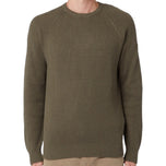 Maglione pullover uomo verde militare a girocollo, maniche lunghe.