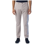 Pantaloni chino slim fit grigio chiaro con chiusura a bottoni e tasche anteriori