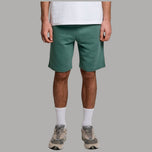Pantaloncini bermuda in cotone verde con logo aquila ricamato