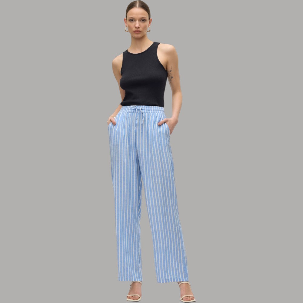 Pantaloni in Lino Vero Moda Linh Elasticizzati con Tasche - Prodotti di Classe