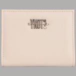 Portafoglio YNot donna in ecopelle crema XS, chiusura con logo frontale