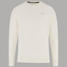 Pullover Guess in cotone latte con logo ricamato sul petto