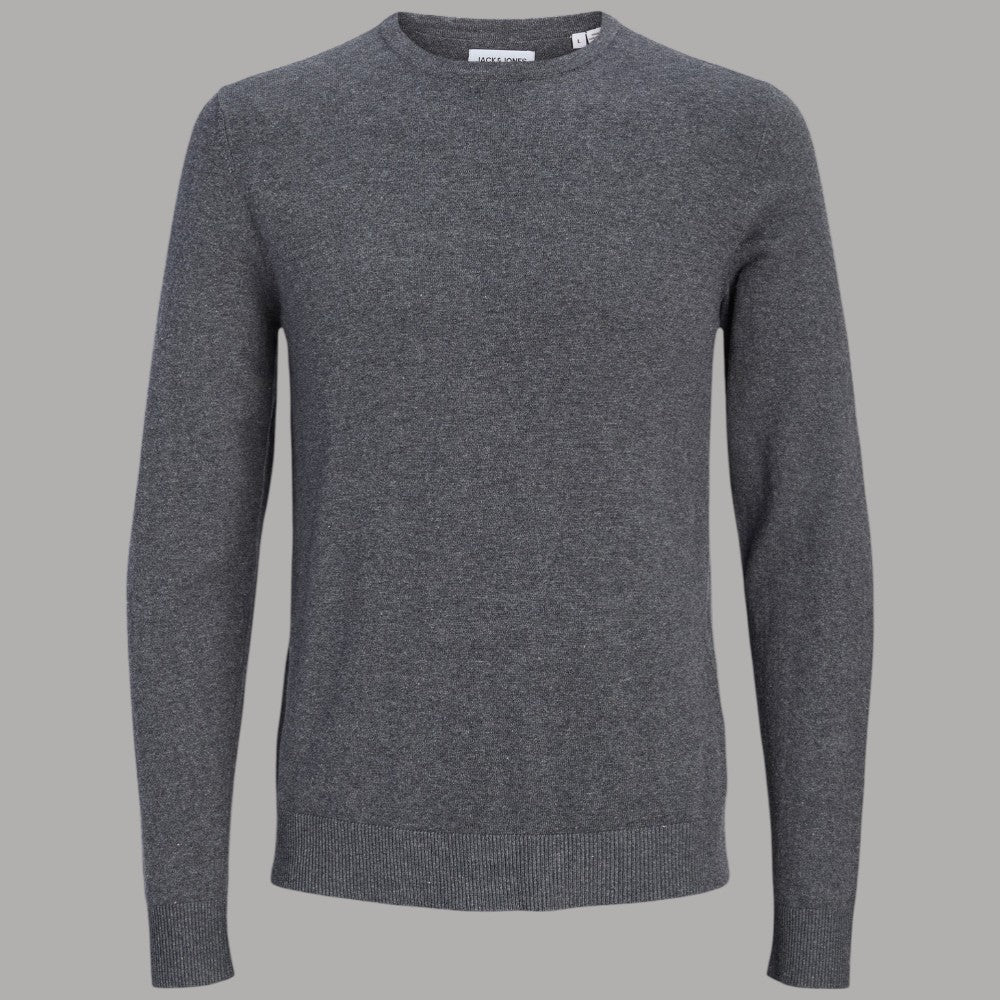 Pullover Uomo Grigio Melange Jack Jones, Girocollo Aderente - Prodotti di Classe