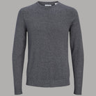 Maglione pullover uomo grigio melange girocollo aderente