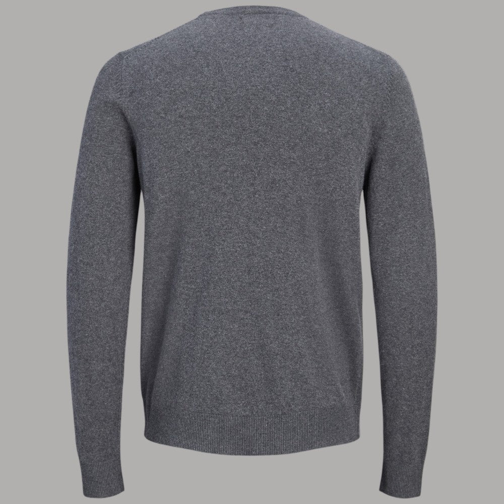 Maglione pullover uomo grigio melange girocollo sul retro