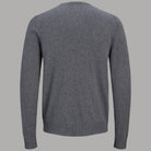 Maglione pullover uomo grigio melange girocollo sul retro
