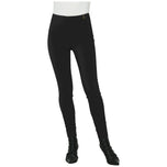 Pantalone nero a vita alta aderente, gamba stretta