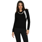 Relish pullover nero con catena foulard ISOTTA RDA2502054018 Maglieria Relish