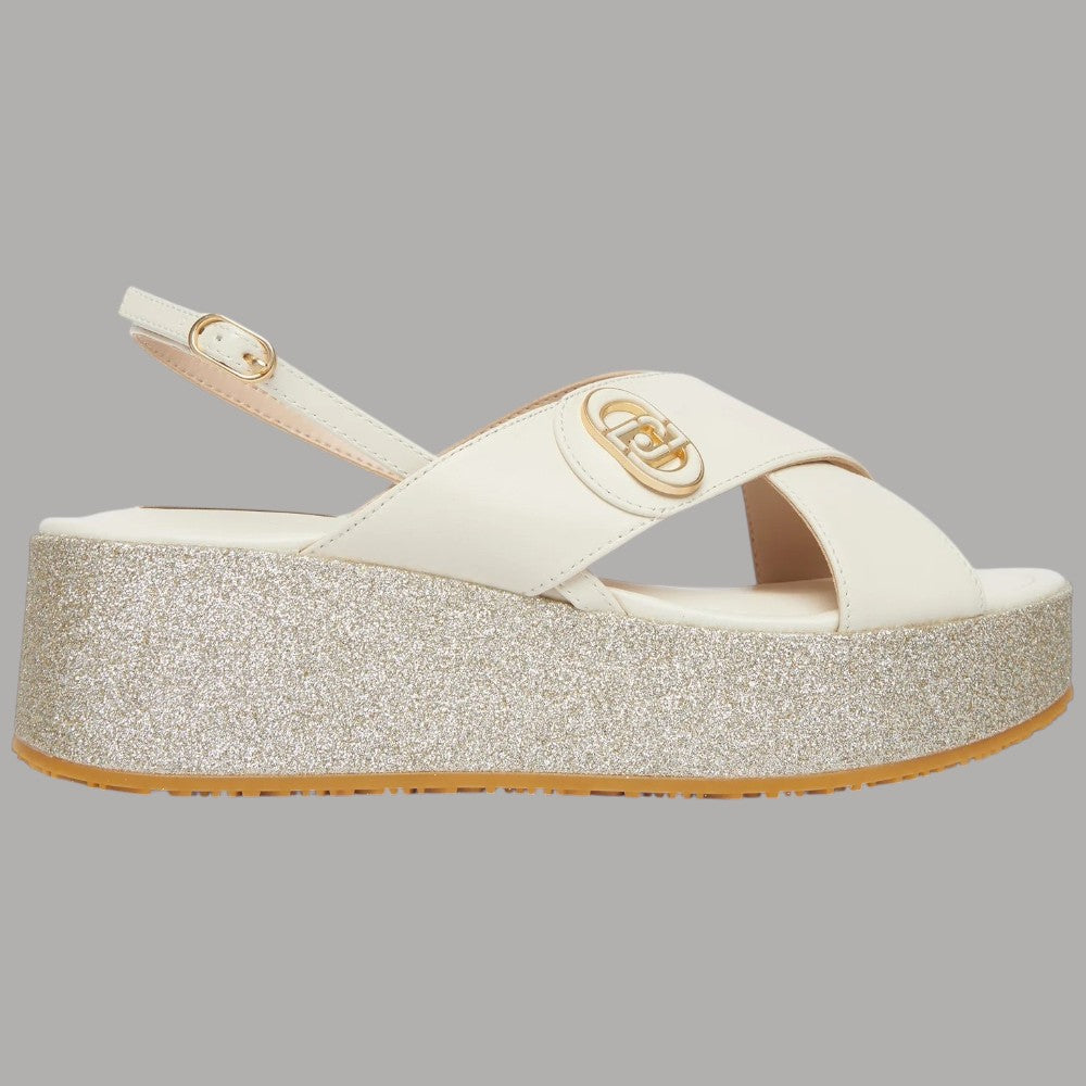 Sandali Glitterati Liu Jo Platform con Suola Alta e Cinturino in Pelle - Prodotti di Classe