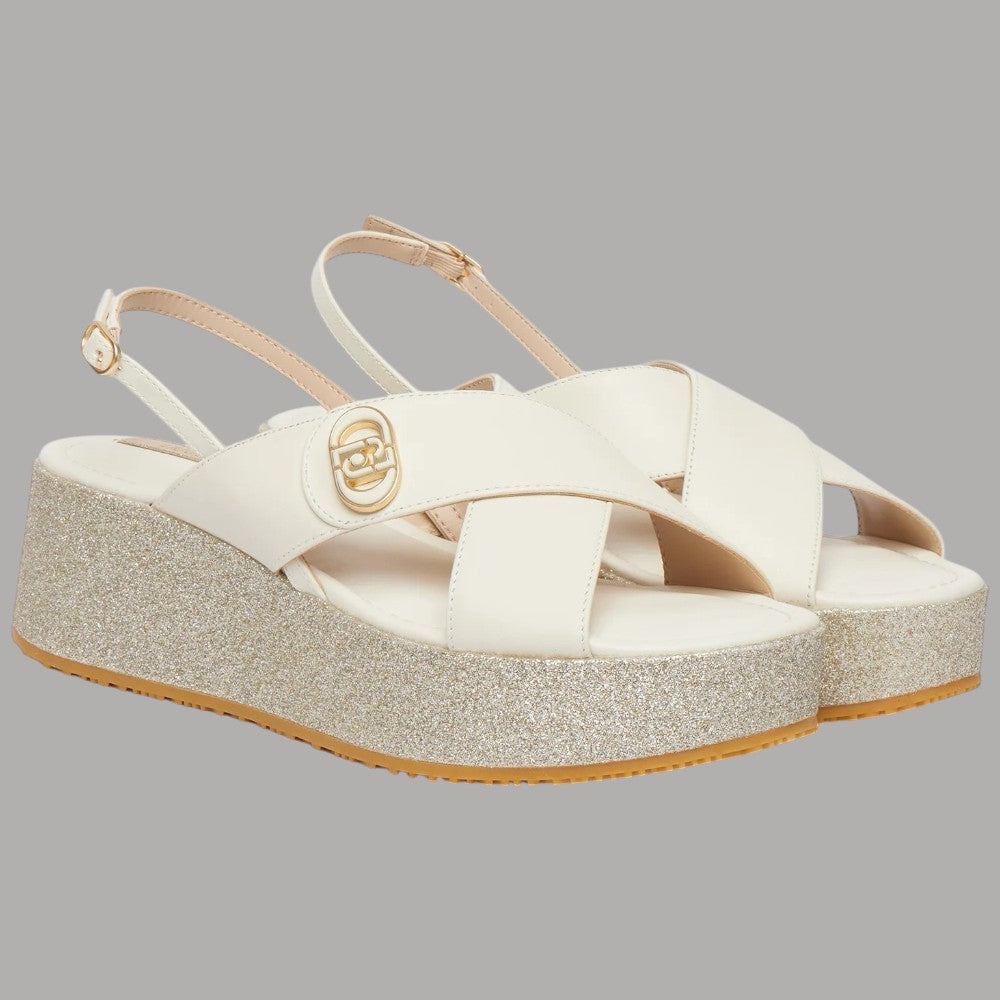 Sandali Glitterati Liu Jo Platform con Suola Alta e Cinturino in Pelle - Prodotti di Classe