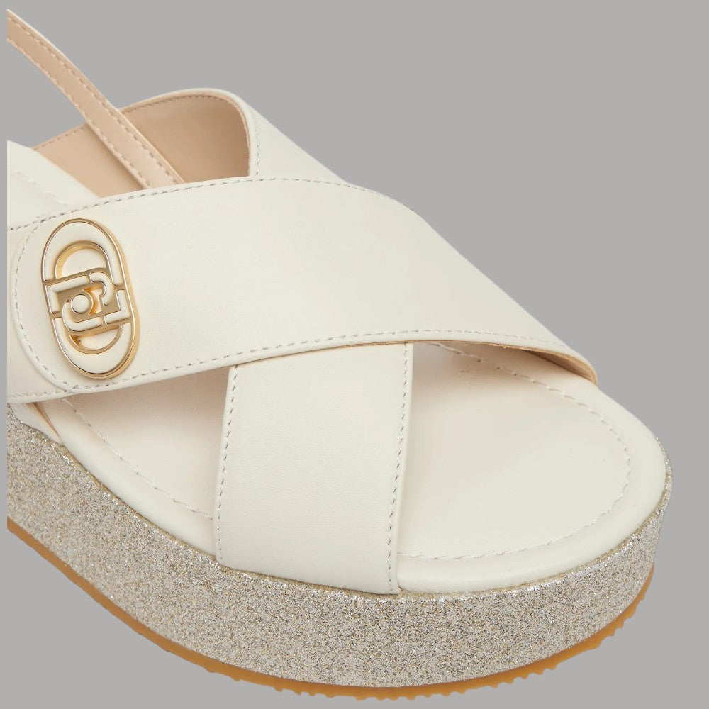 Sandali Glitterati Liu Jo Platform con Suola Alta e Cinturino in Pelle - Prodotti di Classe