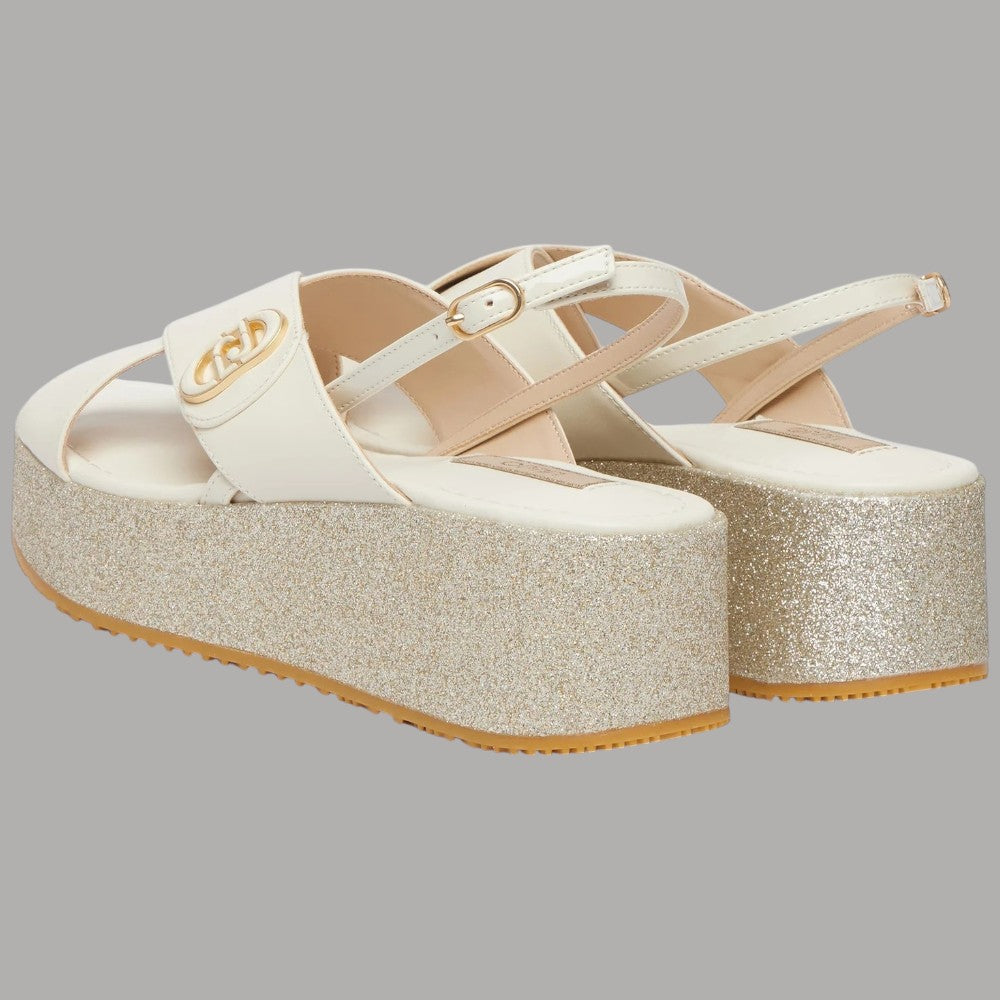 Sandali Glitterati Liu Jo Platform con Suola Alta e Cinturino in Pelle - Prodotti di Classe
