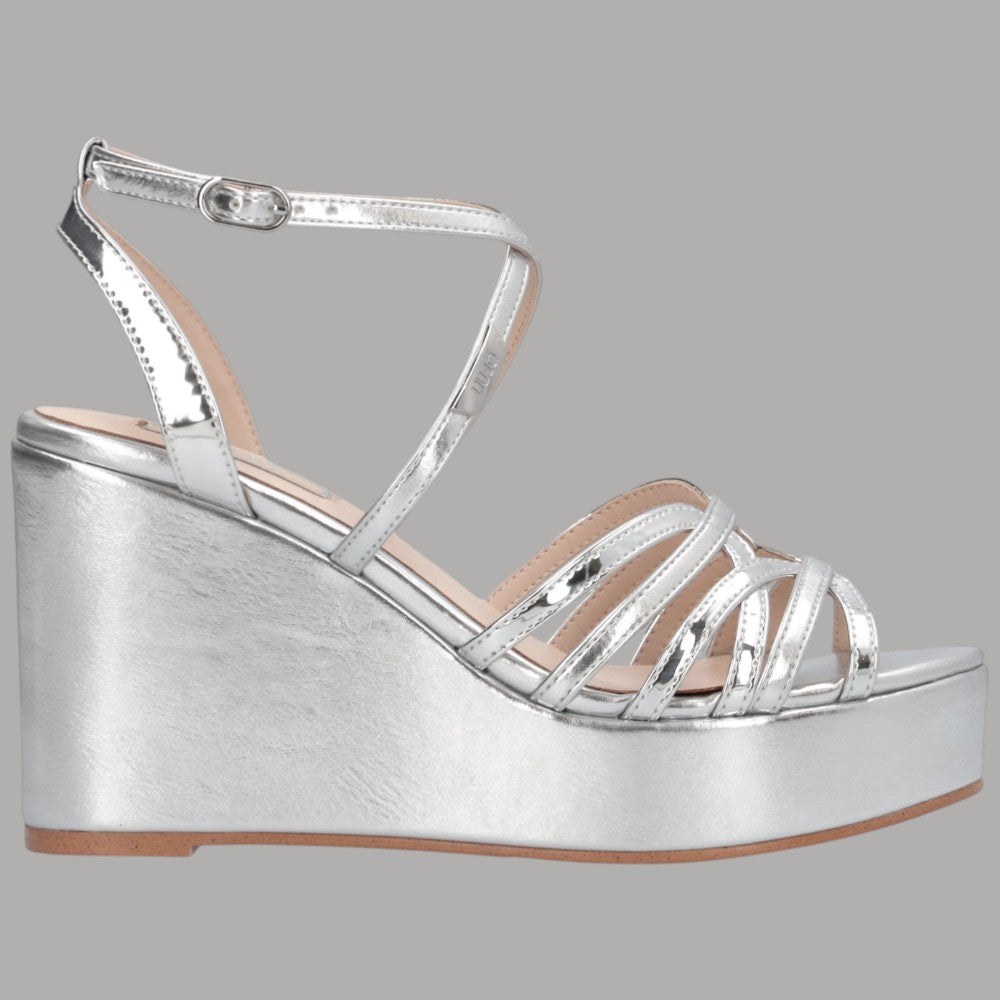 Sandali Liu Jo Argento con Zeppa KANDY, Eleganza e Comfort - Prodotti di Classe