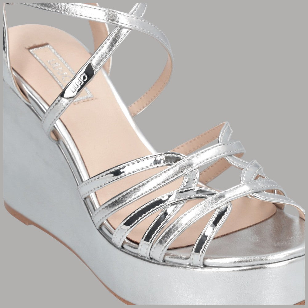 Sandali Liu Jo Argento con Zeppa KANDY, Eleganza e Comfort - Prodotti di Classe