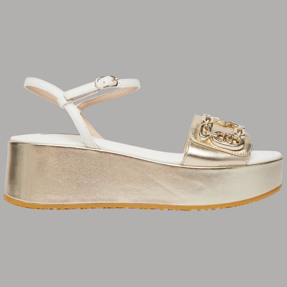 Sandali Oro Platform Donna Liu Jo con Logo e Finiture Metallizzate - Prodotti di Classe