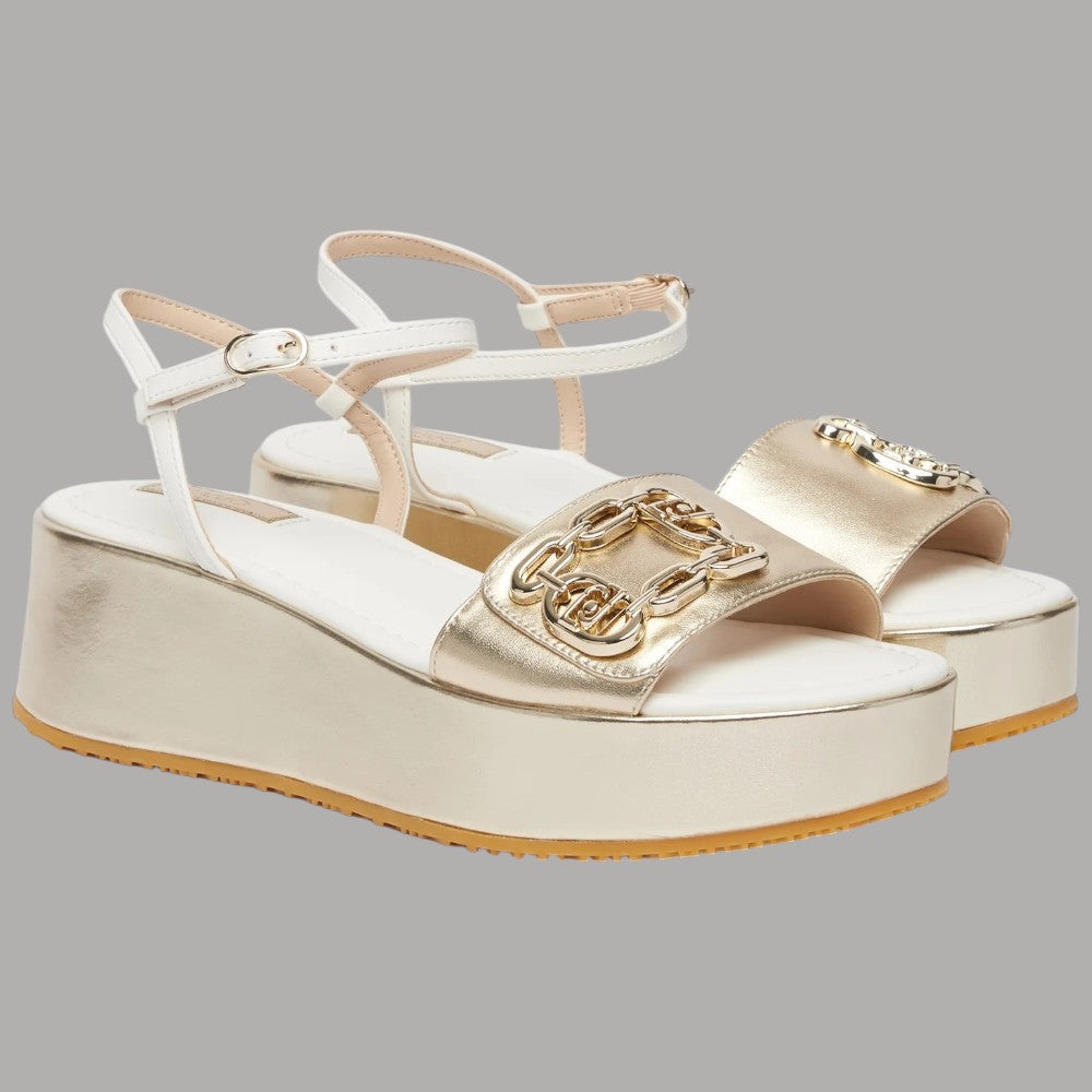 Sandali Oro Platform Donna Liu Jo con Logo e Finiture Metallizzate - Prodotti di Classe
