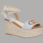 Sandali Zeppa Denim Jacquard Liu Jo con Lacci e Corda Intrecciata - Prodotti di Classe