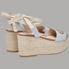 Sandali Zeppa Denim Jacquard Liu Jo con Lacci e Corda Intrecciata - Prodotti di Classe