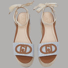 Sandali Zeppa Denim Jacquard Liu Jo con Lacci e Corda Intrecciata - Prodotti di Classe