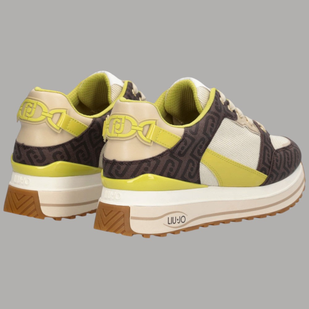 Scarpe Liu Jo MAXI WONDER Platform Marroni con Dettagli Gialli - Prodotti di Classe