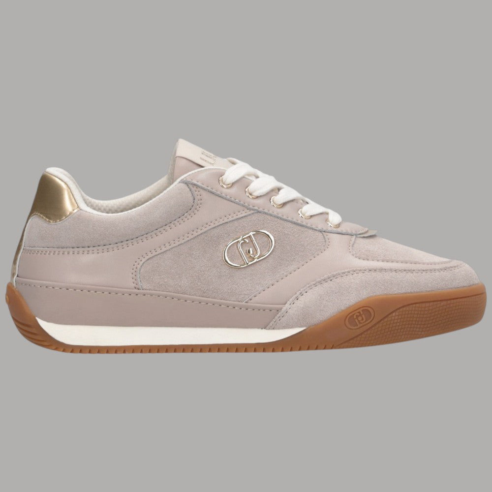 Scarpe Liu Jo Sneakers Tortora Suede con Dettagli Glossy e Logo Metallico - Prodotti di Classe