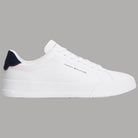 Sneakers Tommy Hilfiger in pelle bianca con dettaglio blu sul tallone