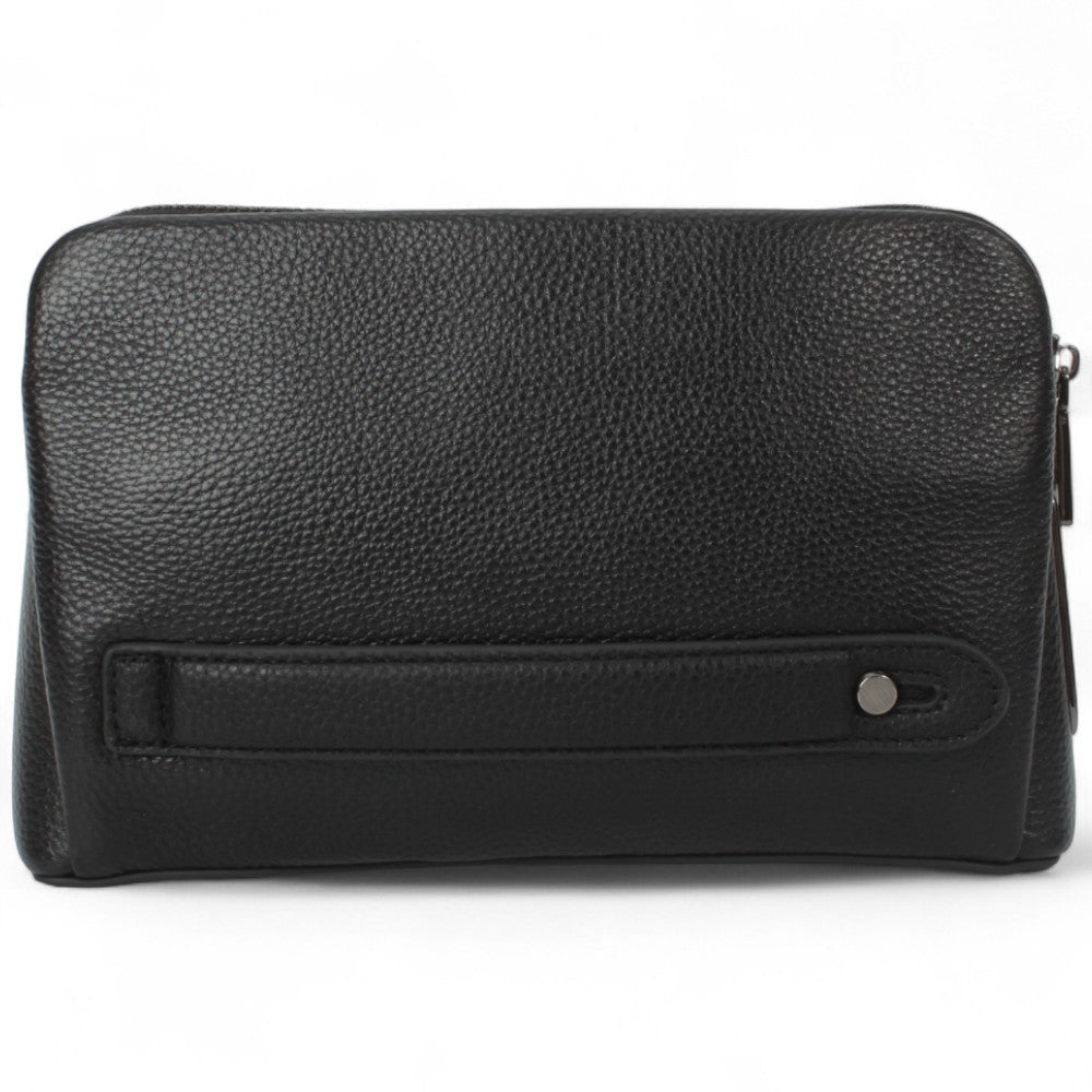 Sei G pochette nera da uomo con lucchetto ID Borselli SEI G