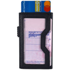 Sei G portacarte in alluminio nero con tasca elastica Portafogli SEI G