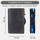 Sei G portacarte safe magnetic royal con custodia in pelle nera Portafogli SEI G