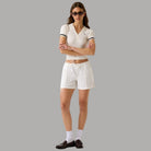 Shorts Guess GJ in Denim Bianco Vita Alta e Vestibilità Rilassata - Prodotti di Classe