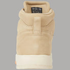 Sneakers alte in pelle scamosciata beige con tallone imbottito e linguetta