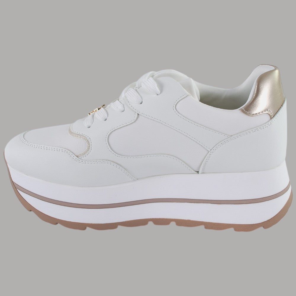 Sneakers Platform YNot Bianca Oro Glitter STELLA - Prodotti di Classe
