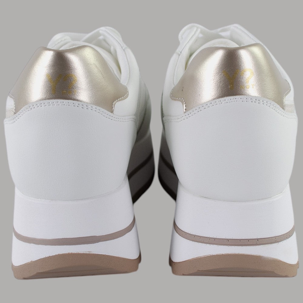 Sneakers Platform YNot Bianca Oro Glitter STELLA - Prodotti di Classe